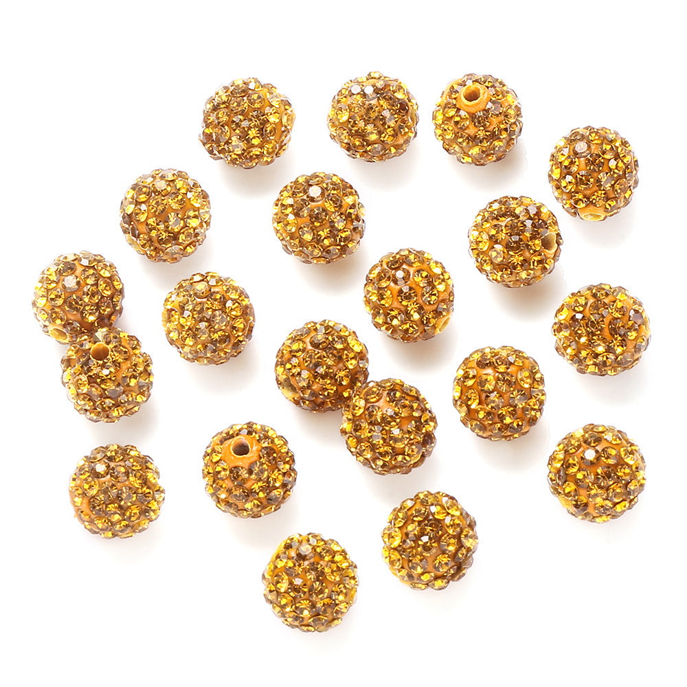 10mm AB Shiny Rhinestone Clay Beads