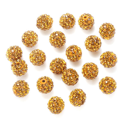 10mm AB Shiny Rhinestone Clay Beads