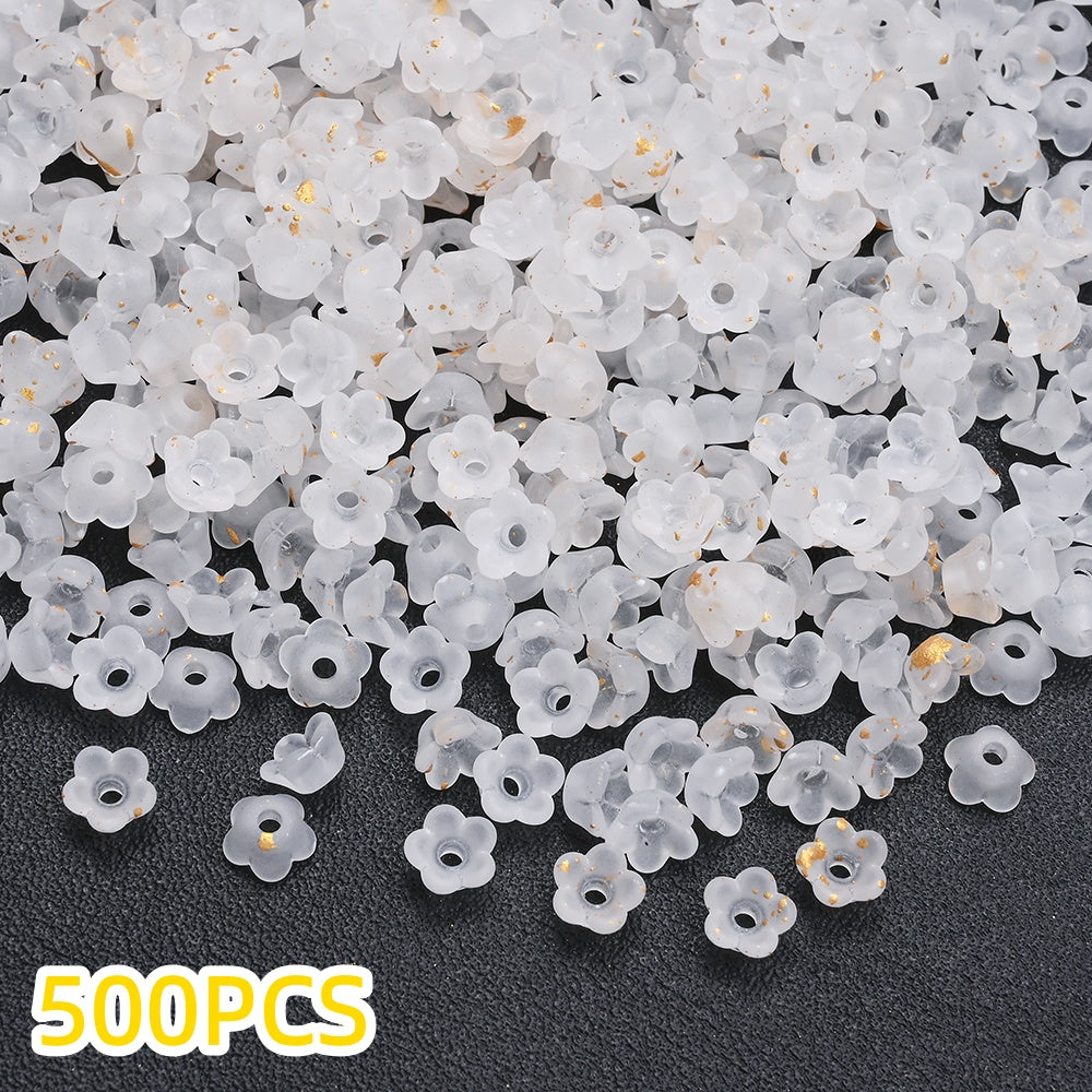 500pcs 3x6mm Lily of the Valley Acrylic Flower Cap Beads