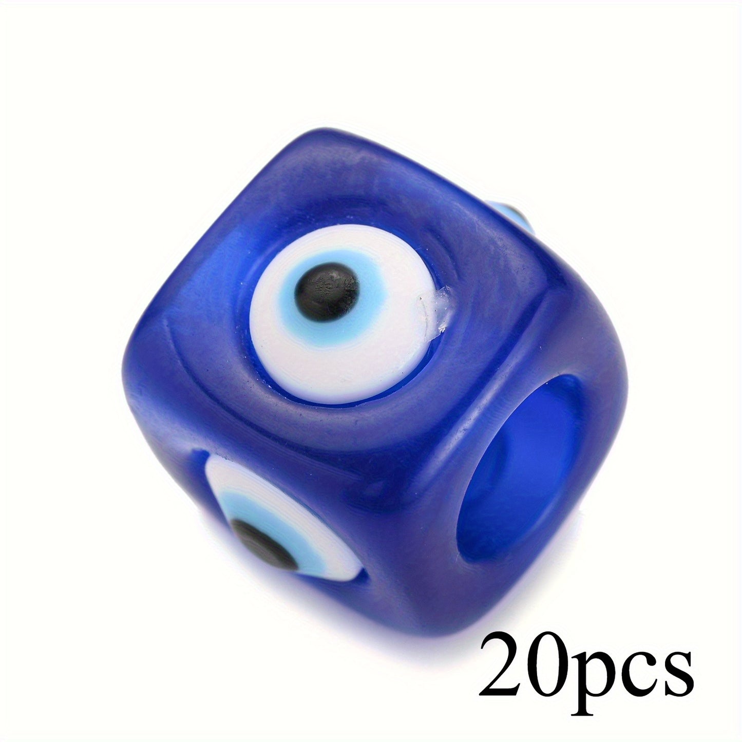 20pcs 12x14mm Mix Square Evil Eye Resin Beads