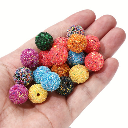 200pcs 15mm Silicone Beads Random Mix Round Spacer Silica Gel Beads For Making Keychain Bracelet Necklace DIY Pen Bag Pendant Jewelry Making Supplies
