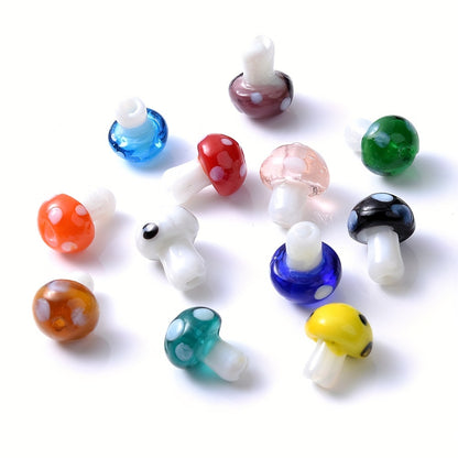 30pcs 10x14mm Mushroom Glass Beads