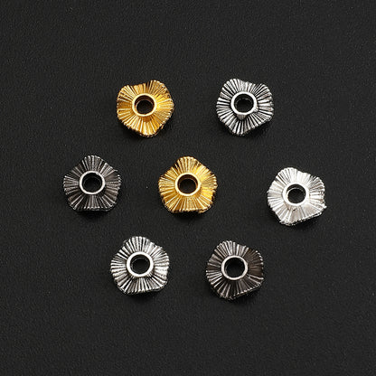 50pcs Wave Pattern Zinc Alloy Spacer Beads
