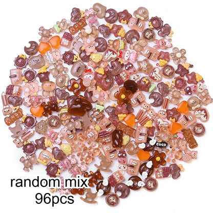 96pcs Rainbow Theme Acrylic Flatback Beads
