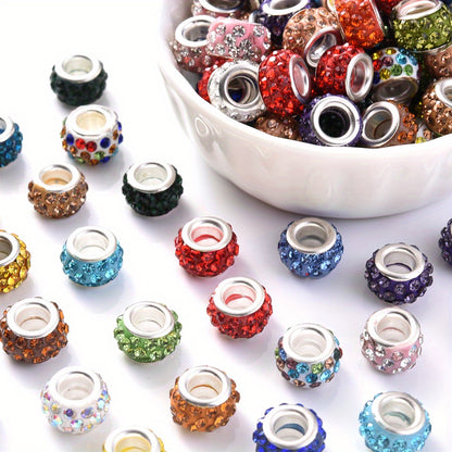 Rhinestone Wheel Large Hole Beads