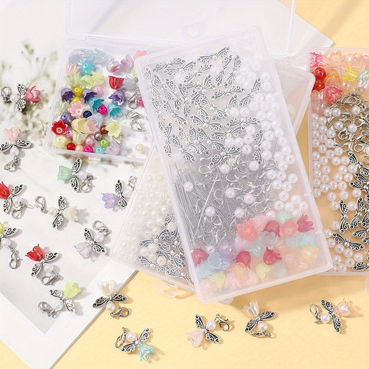 180pcs/Box Colorful Lily Flower Jewelry Making Kit