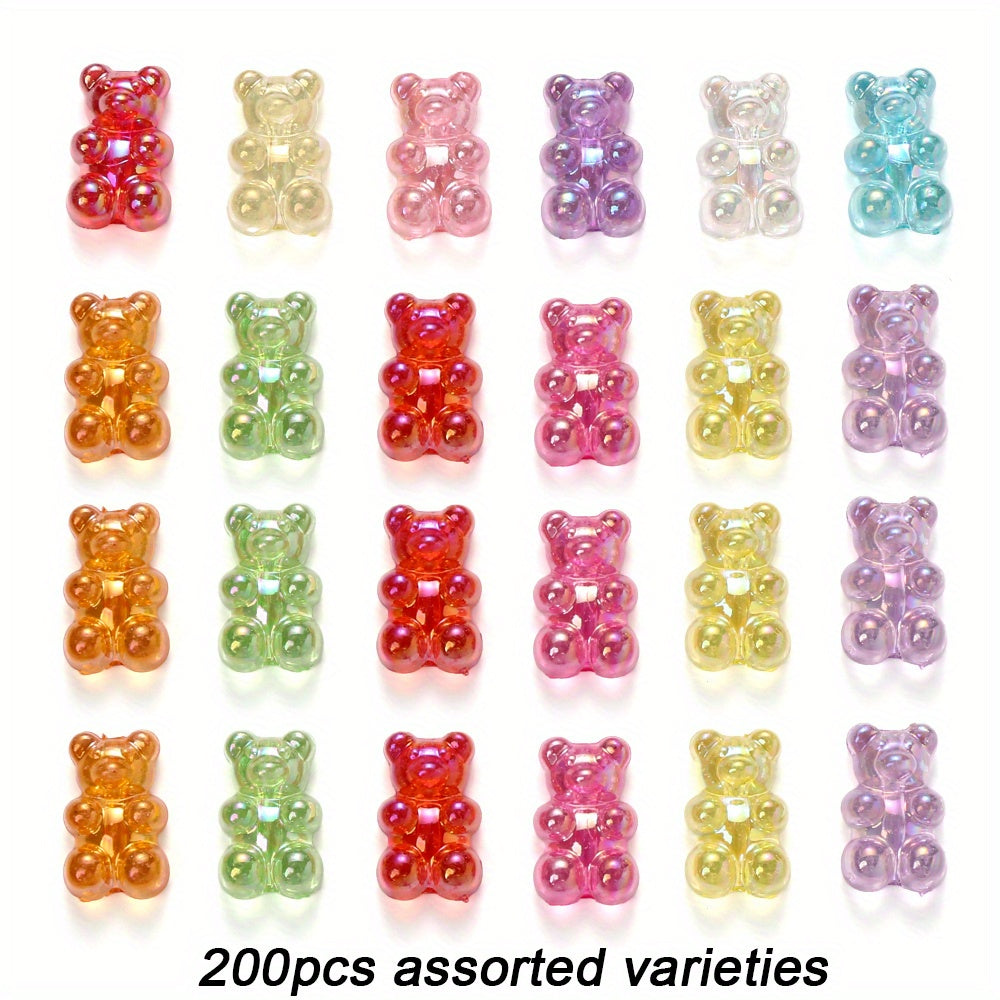 Assorted Bear Acrylic Jewelry Beads