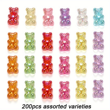 Assorted Bear Acrylic Jewelry Beads