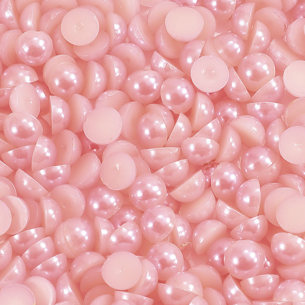 1000pcs Semi Circular Resin Pearl Beads