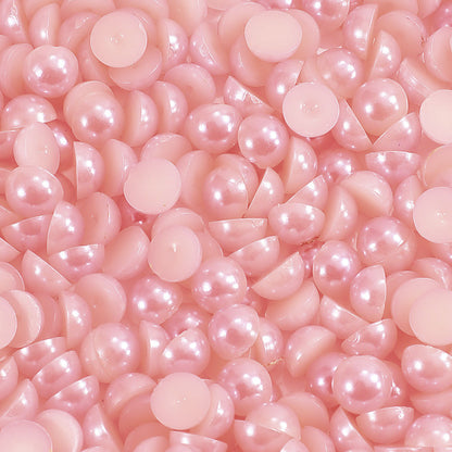 1000pcs Semi Circular Resin Pearl Beads