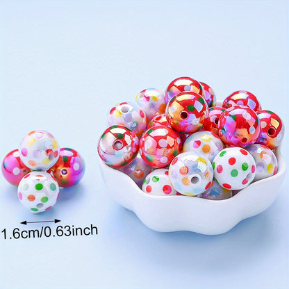 16mm Speckled Pearlescent Acrylic Beads