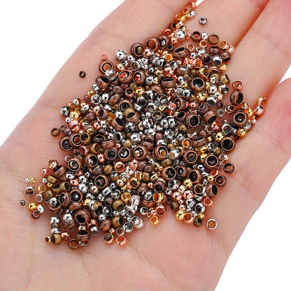 500pcs/lot 1.5/2/2.5/3mm Golden Copper Crimp Beads