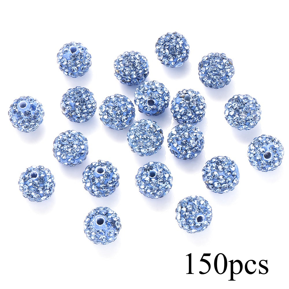 10mm AB Shiny Rhinestone Clay Beads