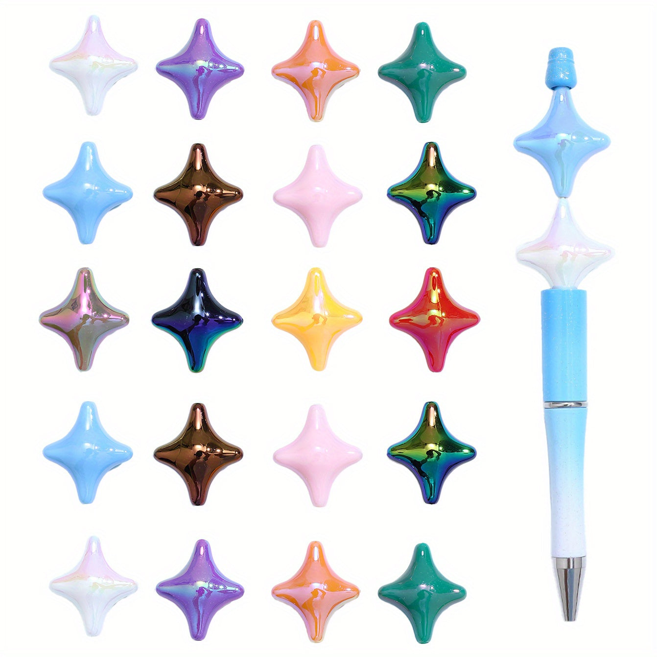 Four-Pointed Star Acrylic Beads