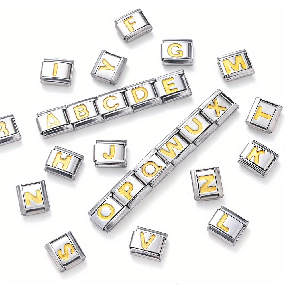 1pc 9x10mm A-Z Letter Link Module Bead