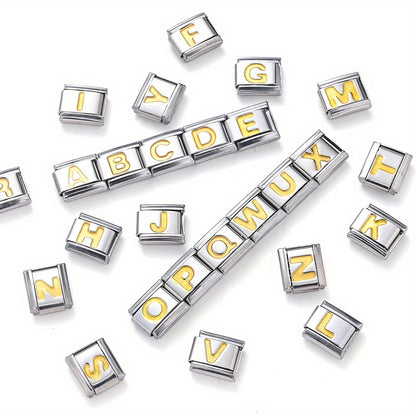 1pc 9x10mm A-Z Letter Link Module Bead