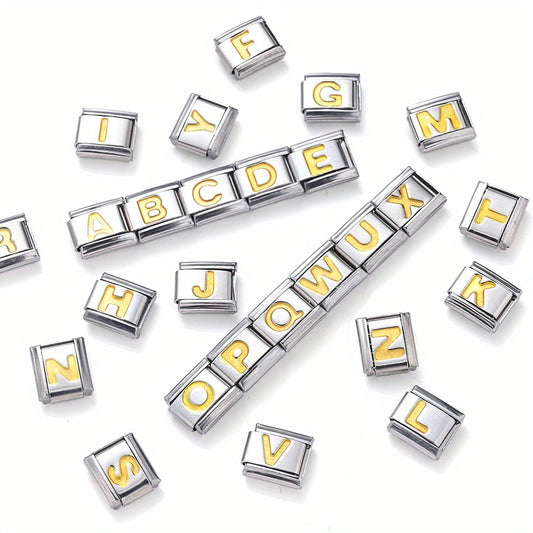1pc 9x10mm A-Z Letter Link Module Bead