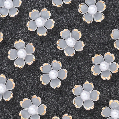 30pcs/set Transparent White Acrylic Cherry Blossom Flower Beads