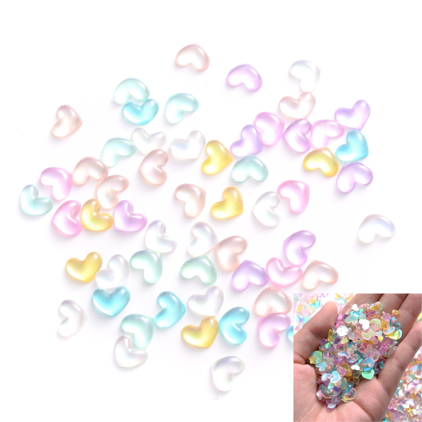 100pcs 5/8mm Valentine's Day Cat Eye Colorful Love Acrylic Beads