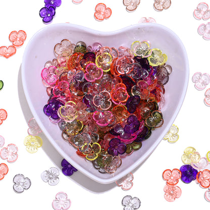 10mm Clear Acrylic Sakura Flower Beads