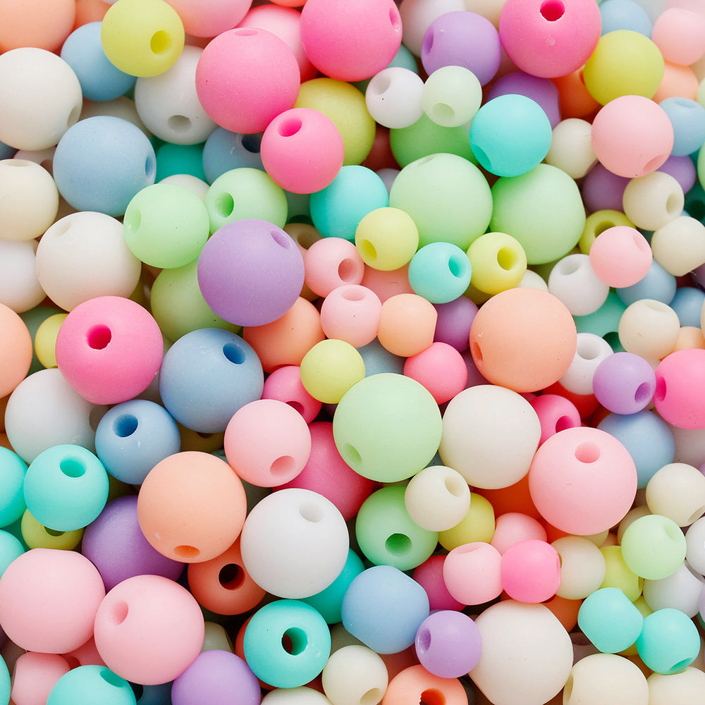 Matte Acrylic Round Spacer Beads