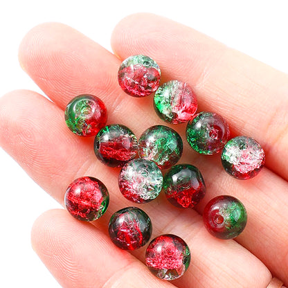 Red & Green Gradient Glass Beads