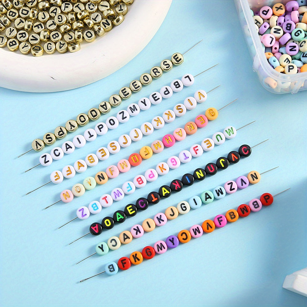 7mm Colorful Alphabet Acrylic Letter Beads