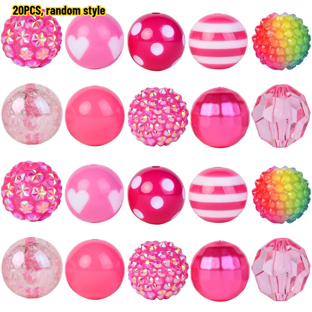Rainbow Bubblegum Rhinestone Beads