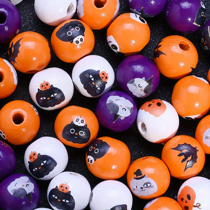 16mm Halloween Wooden Beads