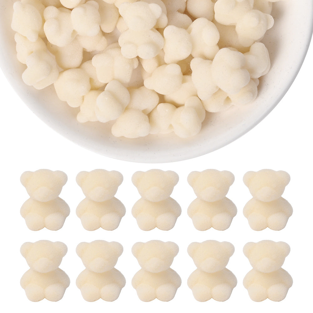 Resin Flocked Bowknot Beads