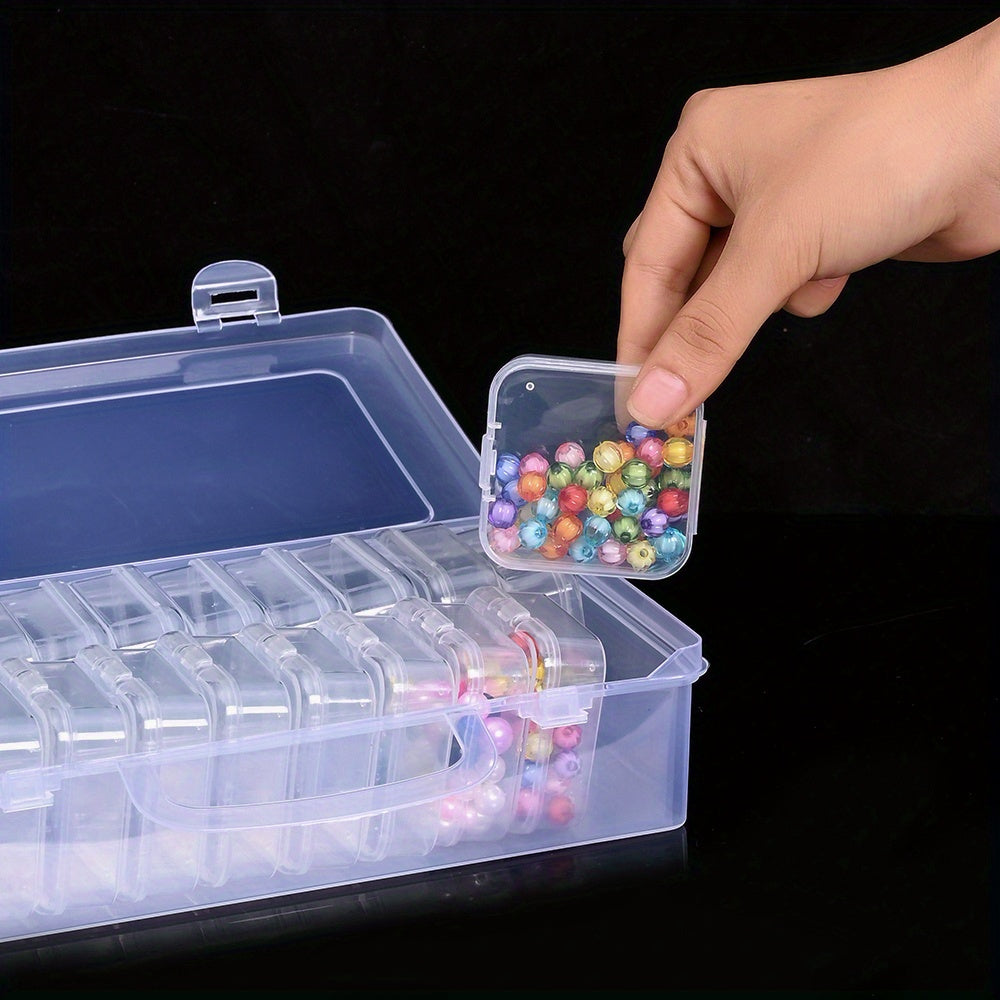 Transparent Plastic Beads Storage Box Set