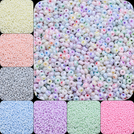 500pcs 3mm Ice Cream Color Glass Seed Beads
