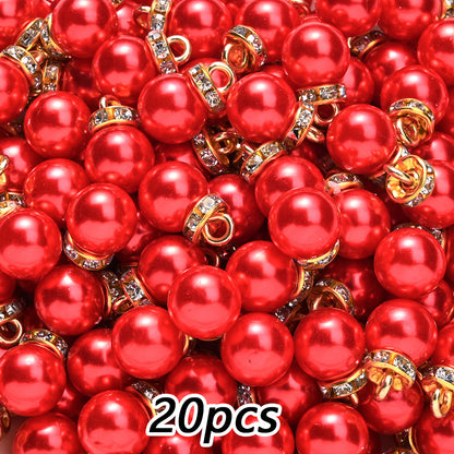 20pcs 10x15mm Multicolor Imitation Pearl Ball Charms