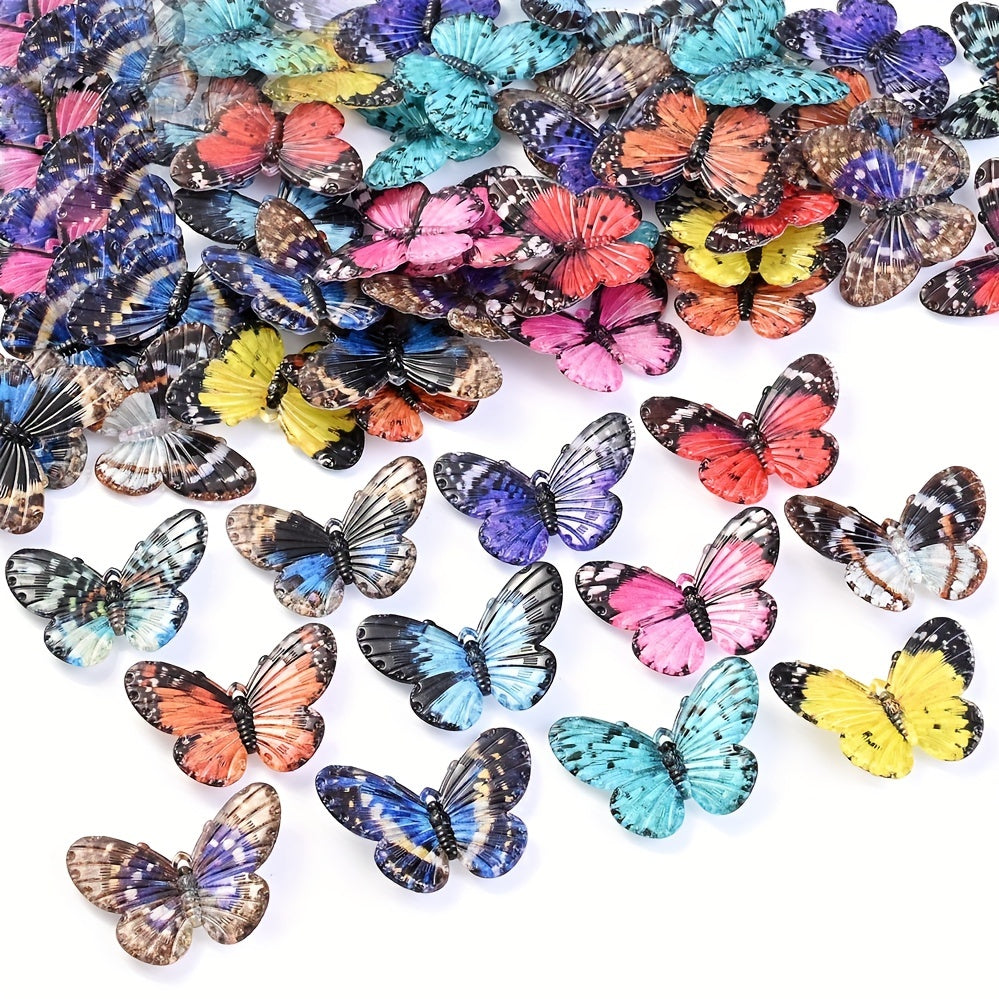 5pcs Acrylic Butterfly Pendant Charms