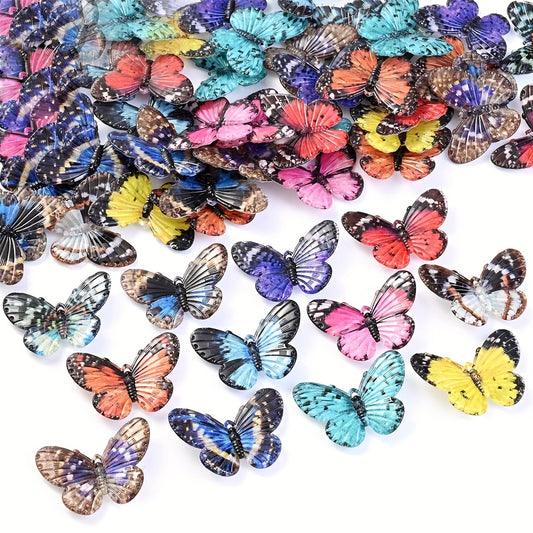 5pcs Acrylic Butterfly Pendant Charms