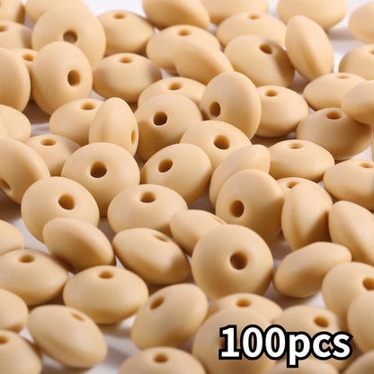 Assorted Silicone Lentil Abacus Focal Beads