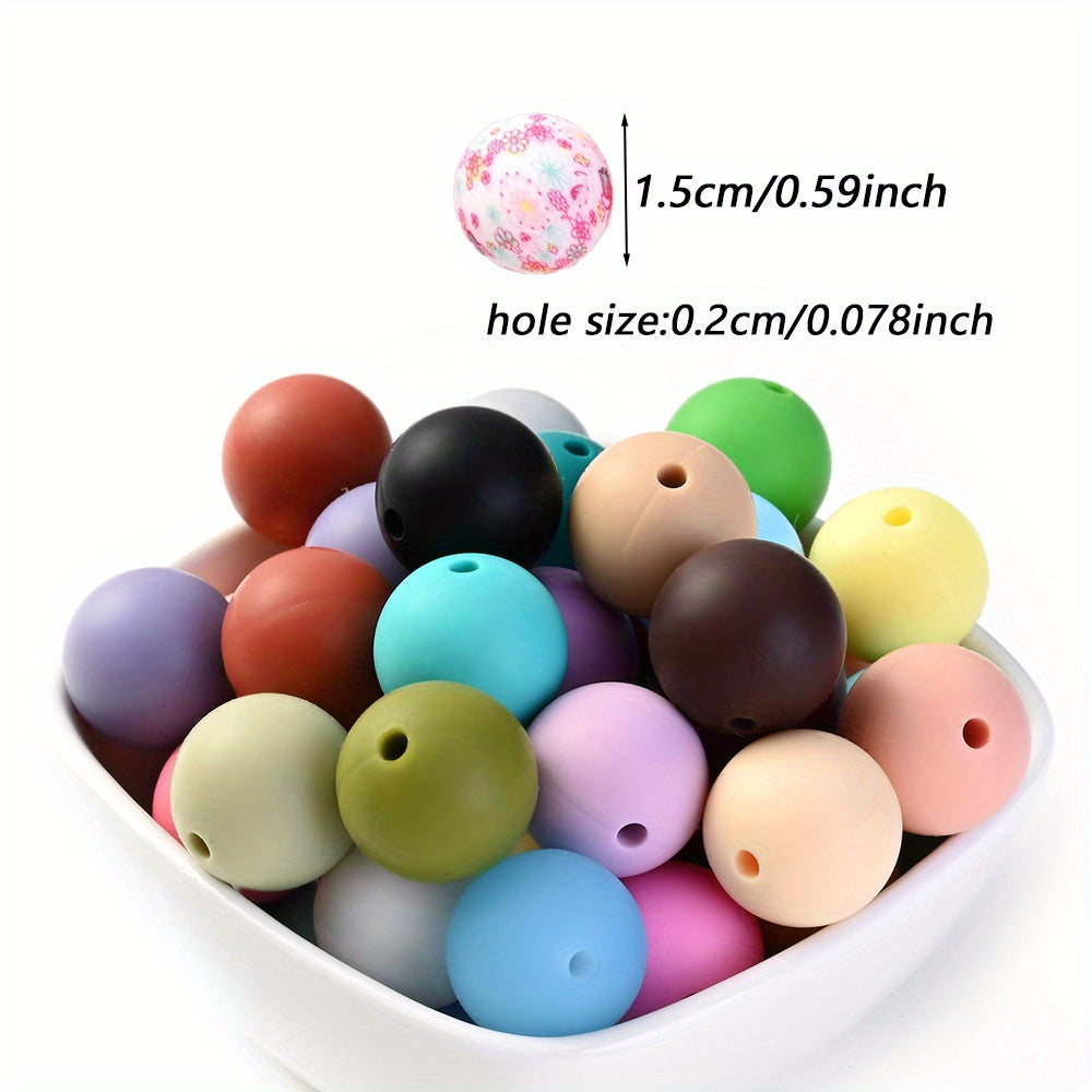 15mm Leopard Butterfly Sunflower Silicone Print Focal Beads