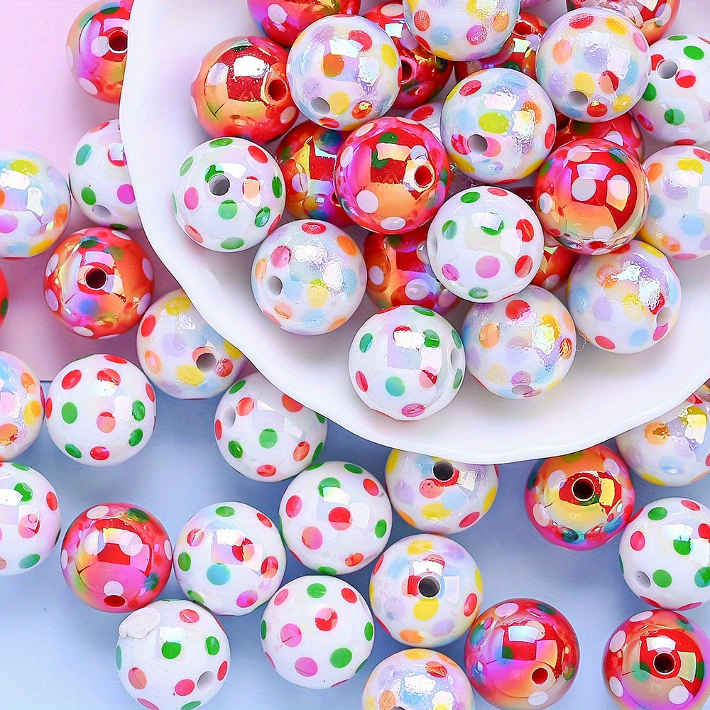16mm Speckled Pearlescent Acrylic Beads