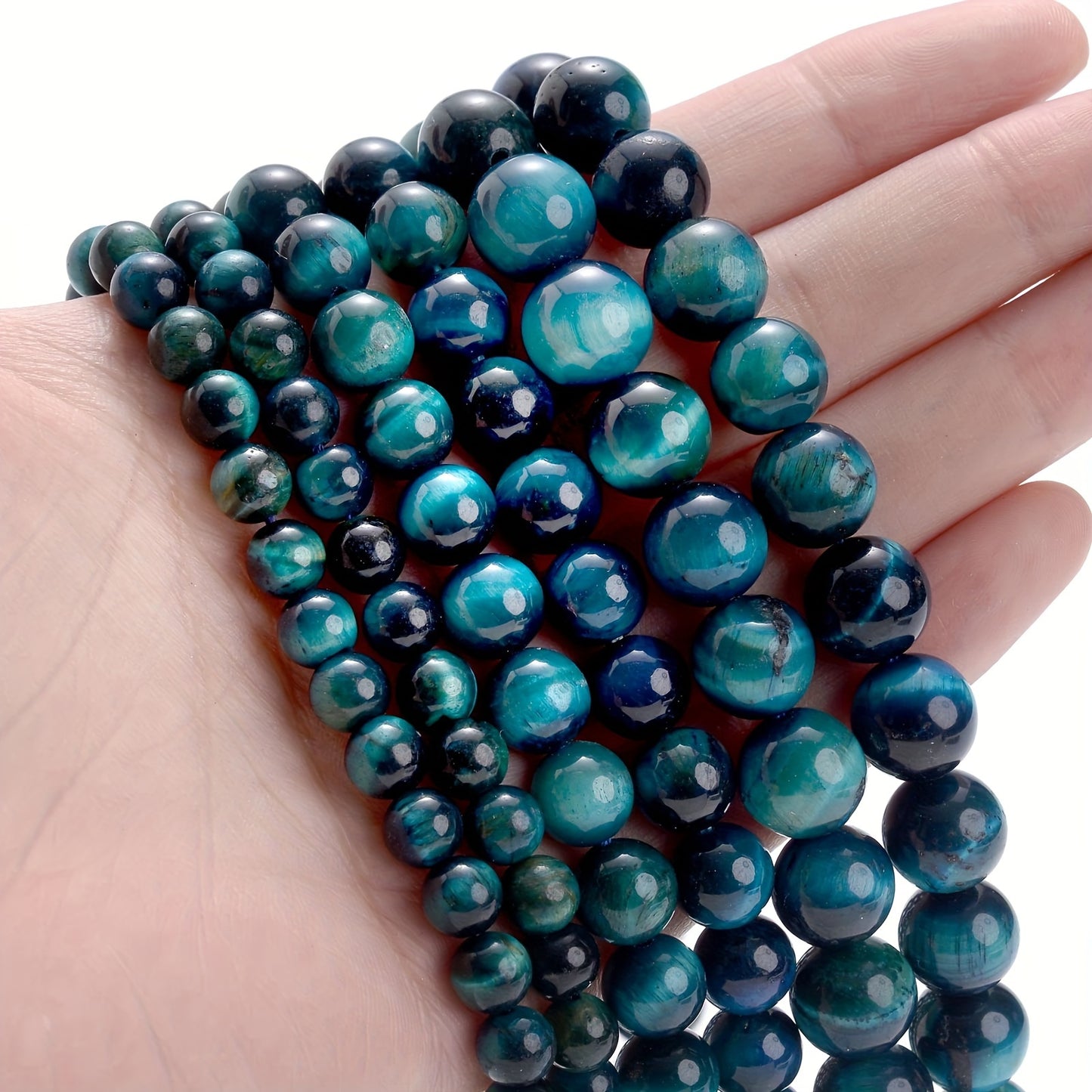 Blue Tiger Eye Natural Gemstone Beads