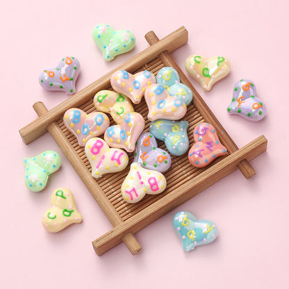 5pcs/set 17x22mm Sweet Heart Acrylic Beads