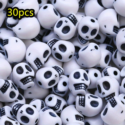 30pcs/set Colorful Skull Shape Acrylic Beads