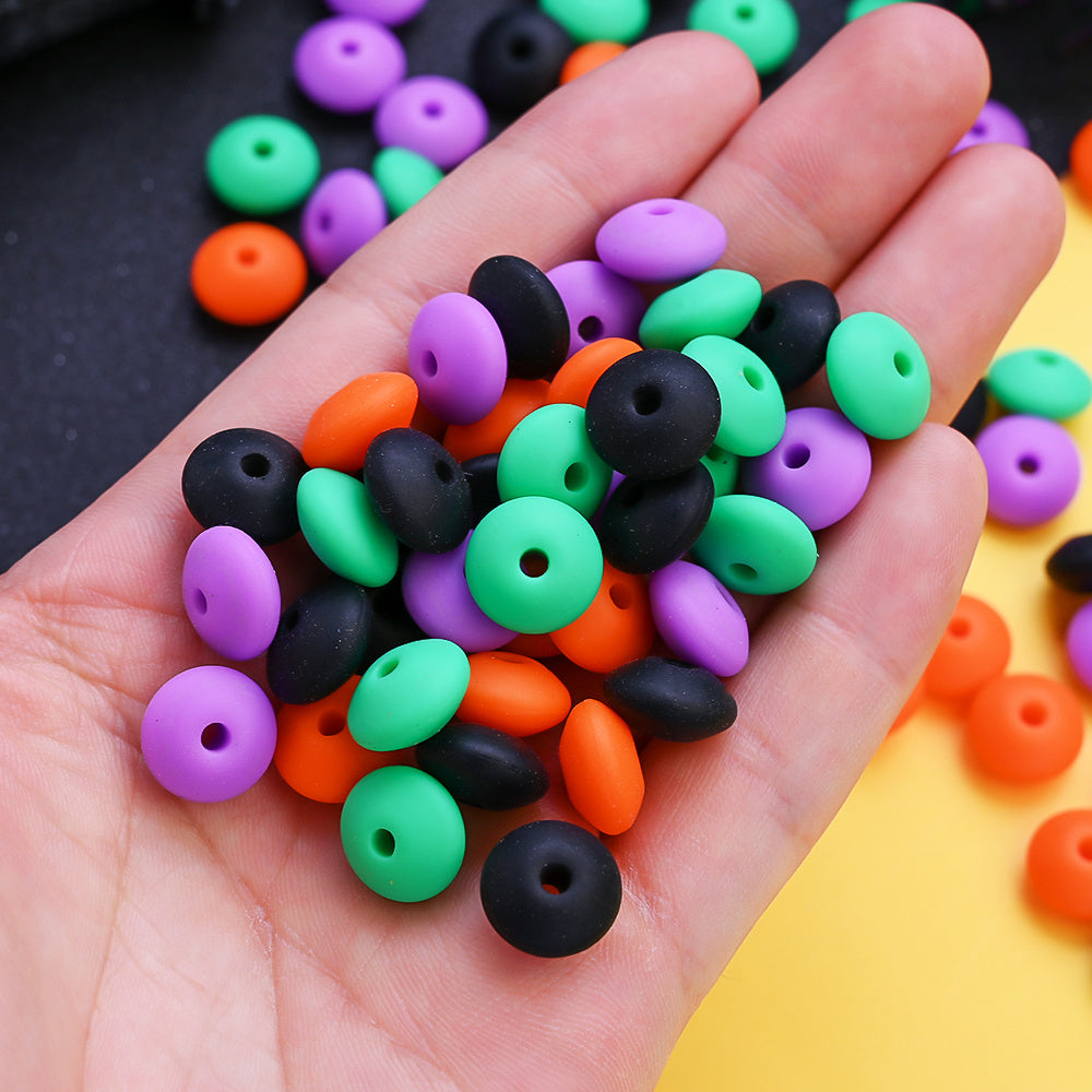 Halloween Oval Silicone Abacus Beads