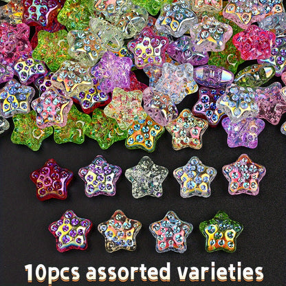 18mm Glass Five-Pointed Star Beads