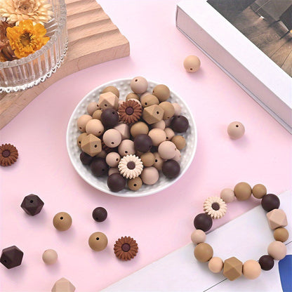 Sun Flower Silicone Beads with Elastic Rope