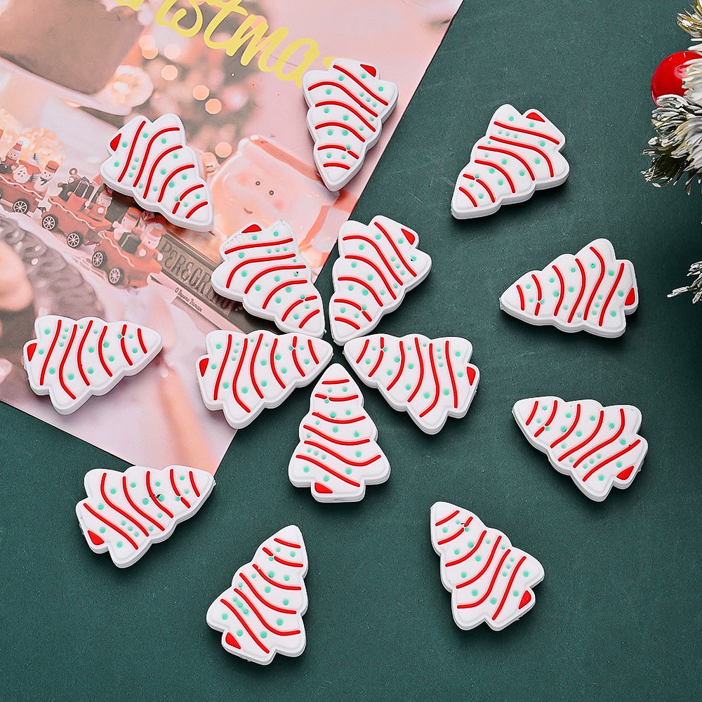 Christmas Tree Silicone Focal Beads