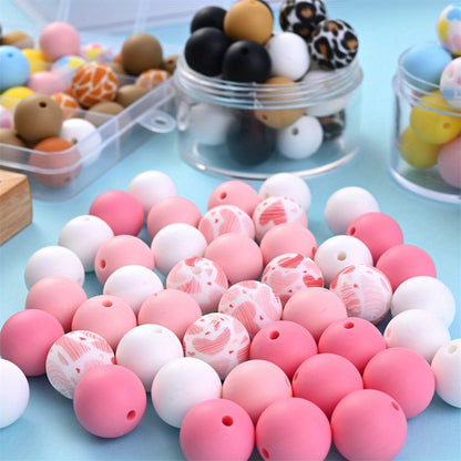 15mm Gradient Round Silicone Beads