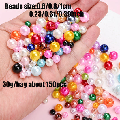30g/bag 6/8/10mm Multicolor Imitation Pearl Acrylic Beads