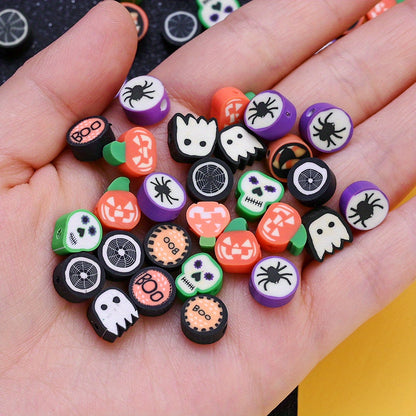 500pcs 8-10mm Halloween Soft Clay Spacer Beads