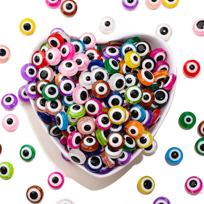 20/50pcs 6-14mm Colorful Flat Round Eye Resin Beads