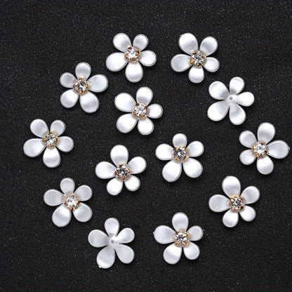 20pcs/set White Petal Acrylic Flower Beads